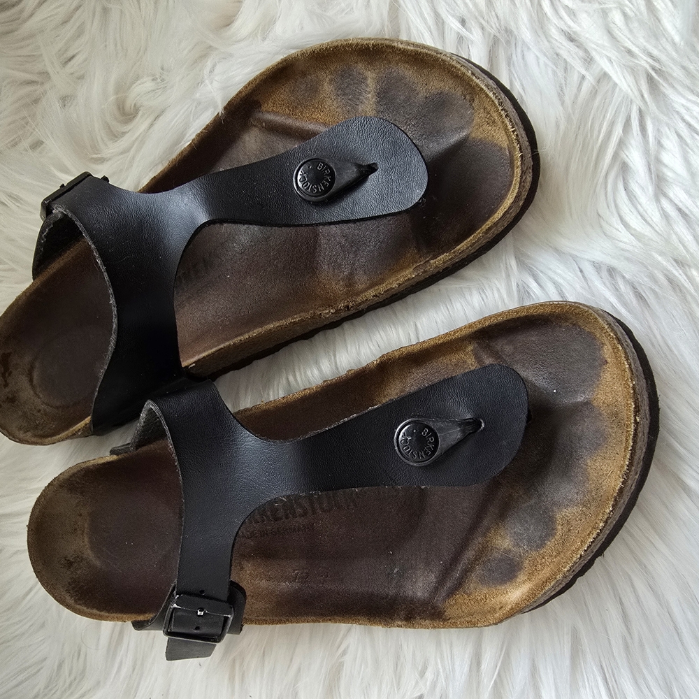 Birkenstock Black and Brown Sandals with Ankle Strap
